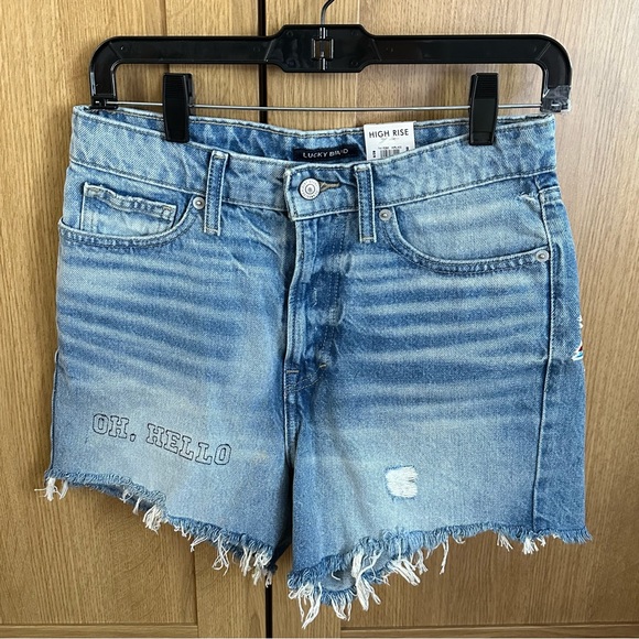 Lucky Brand High Rise Cut Off Jean Shorts BNWT - Picture 9 of 11